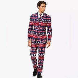 OppoSuits Men's Nordic Noel Christmas Suit , 36